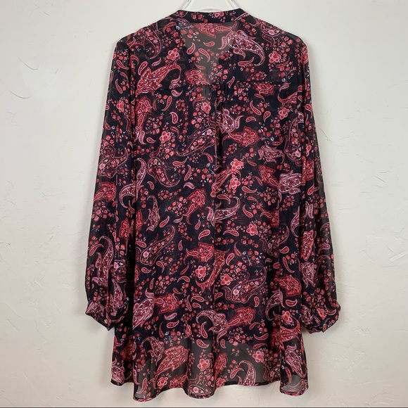 ANTHOLOGY Hi-Lo Floral Paisley Sheer Tunic 14 - Picture 5 of 7